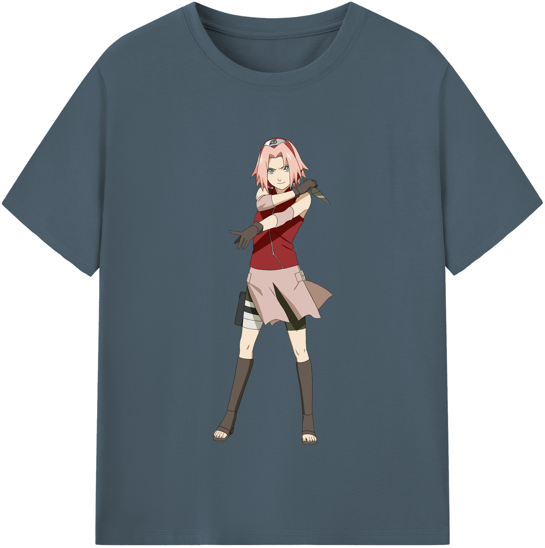 （画像用） NARUTO -ナルト- 春野サクラ Haruno Sakura 綿100％半袖Tシャツ（フロントプリント）